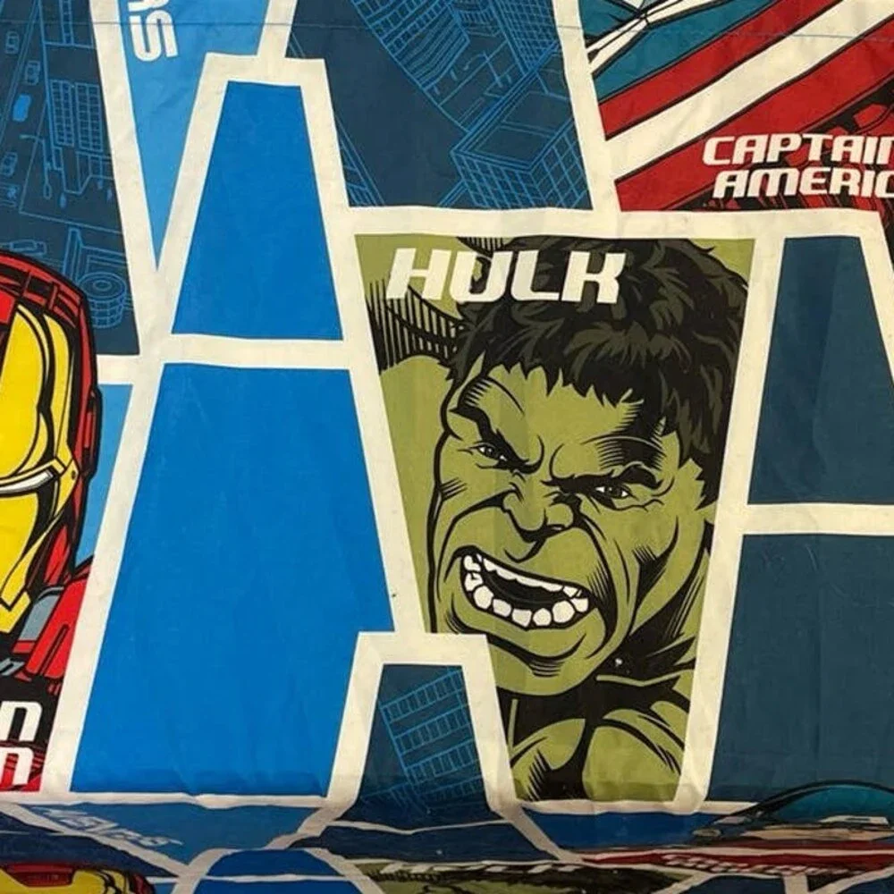Marvel Avengers Hulk Captain America Iron Man Toddler Bed Polyester Flat Sheet